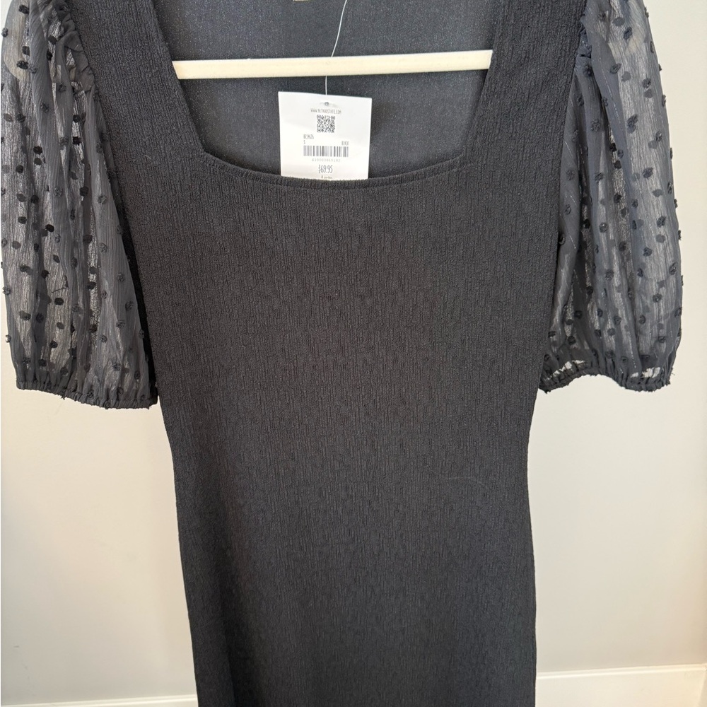 Altar'd State Black Dress with Sheer Sleeves